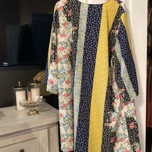 Quilted print kimono